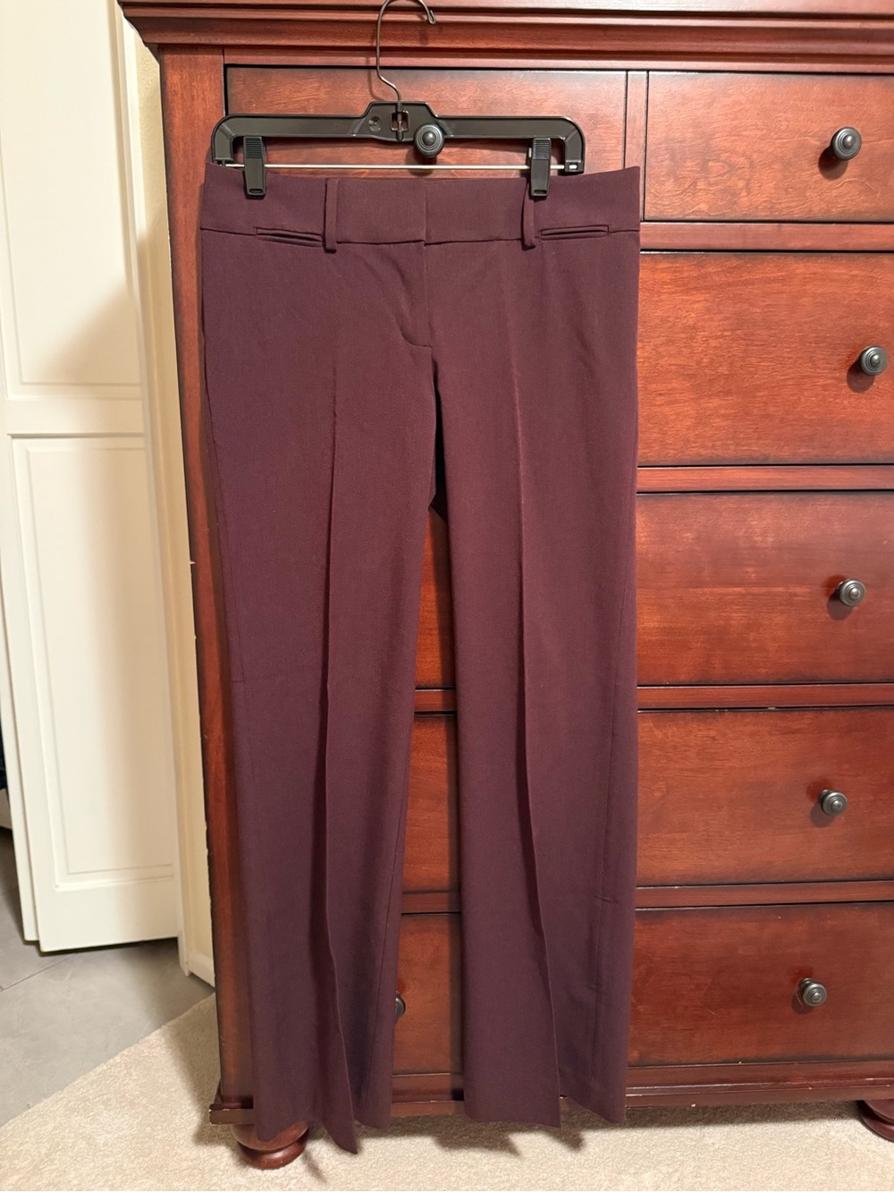 LOFT Plum Tailored Straight-Leg Trousers